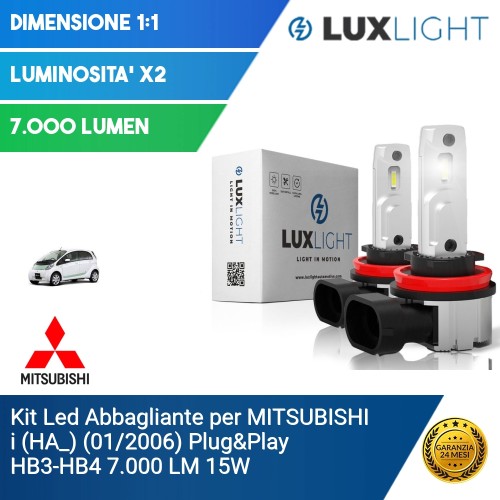 Kit Led Abbagliante per MITSUBISHI i (HA_) (01/2006) Plug&Play HB3-HB4 7.000 LM 15W