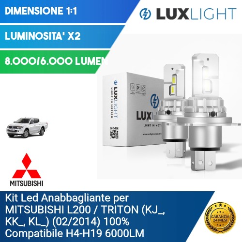 Kit Led Anabbagliante per MITSUBISHI L200 / TRITON (KJ_, KK_, KL_) (02/2014) 100% Compatibile H4-H19 6000LM