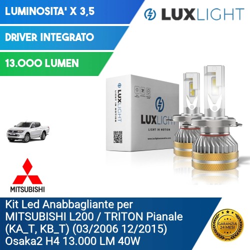 Kit Led Anabbagliante per MITSUBISHI L200 / TRITON Pianale (KA_T, KB_T) (03/2006 12/2015) Osaka2 H4 13.000 LM 40W