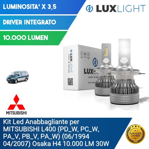 Kit Led Anabbagliante per MITSUBISHI L400 (PD_W, PC_W, PA_V, PB_V, PA_W) (06/1994 04/2007) Osaka H4 10.000 LM 30W