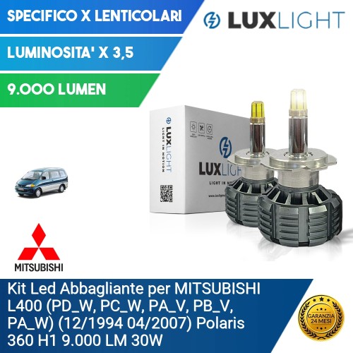 Kit Led Abbagliante per MITSUBISHI L400 (PD_W, PC_W, PA_V, PB_V, PA_W) (12/1994 04/2007) Polaris 360 H1 9.000 LM 30W