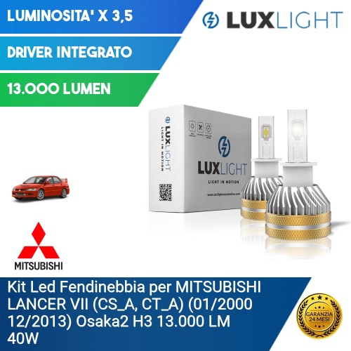 Kit Led Fendinebbia per MITSUBISHI LANCER VII (CS_A, CT_A) (01/2000 12/2013) Osaka2 H3 13.000 LM 40W