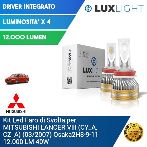 Kit Led Faro di Svolta per MITSUBISHI LANCER VIII (CY_A, CZ_A) (03/2007) Osaka2H8-9-11 12.000 LM 40W