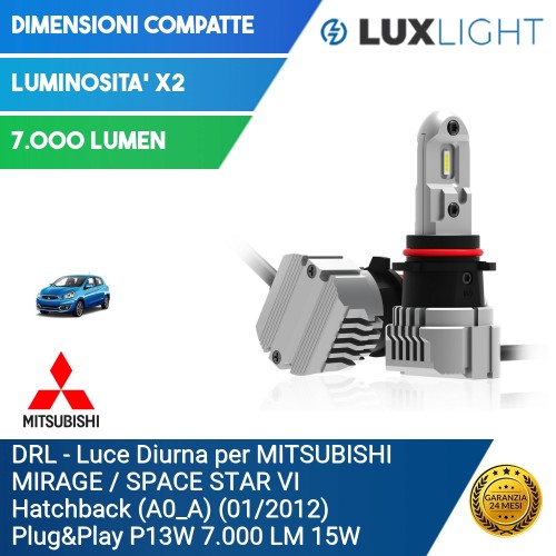 DRL - Luce Diurna per MITSUBISHI MIRAGE / SPACE STAR VI Hatchback (A0_A) (01/2012) Plug&Play P13W 7.000 LM 15W