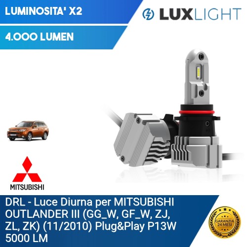 DRL - Luce Diurna per MITSUBISHI OUTLANDER III (GG_W, GF_W, ZJ, ZL, ZK) (11/2010) Plug&Play P13W 5000 LM