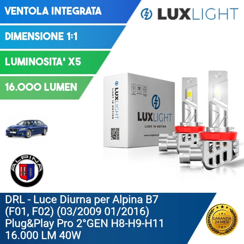 DRL - Luce Diurna per Alpina B7 (F01, F02) (03/2009 01/2016) Plug&Play Pro 2°GEN H8-H9-H11 16.000 LM 40W