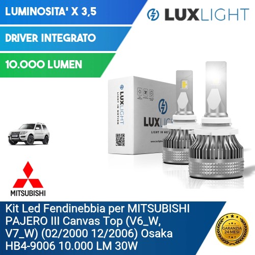 Kit Led Fendinebbia per MITSUBISHI PAJERO III Canvas Top (V6_W, V7_W) (02/2000 12/2006) Osaka HB4-9006 10.000 LM 30W