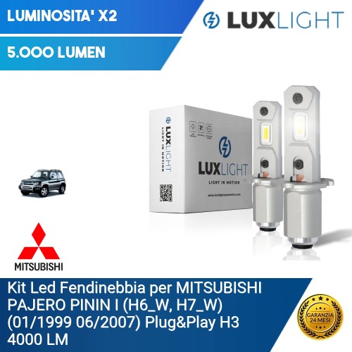 Kit Led Fendinebbia per MITSUBISHI PAJERO PININ I (H6_W, H7_W) (01/1999 06/2007) Plug&Play H3 4000 LM