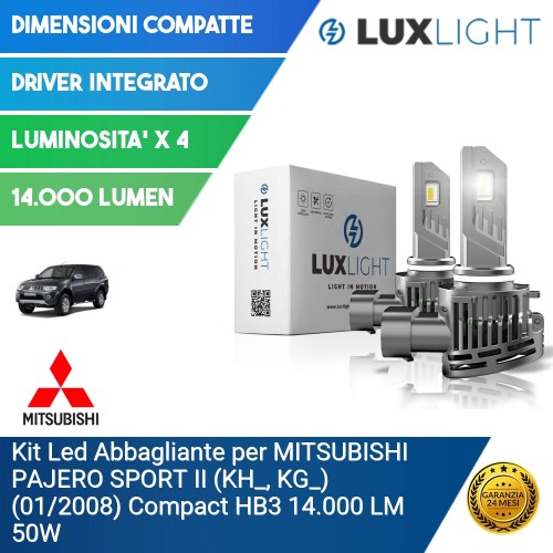 Kit Led Abbagliante per MITSUBISHI PAJERO SPORT II (KH_, KG_) (01/2008) Compact HB3 14.000 LM 50W
