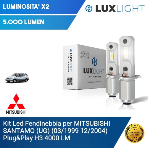 Kit Led Fendinebbia per MITSUBISHI SANTAMO (UG) (03/1999 12/2004) Plug&Play H3 4000 LM