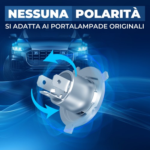 Kit Led Abbagliante per NISSAN ALMERA II (N16) (04/2000) Plug&Play Pro H4-H19 14.000 LM