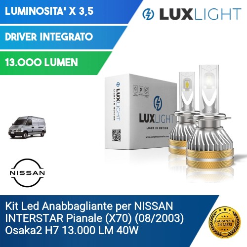 Kit Led Anabbagliante per NISSAN INTERSTAR Pianale (X70) (08/2003) Osaka2 H7 13.000 LM 40W