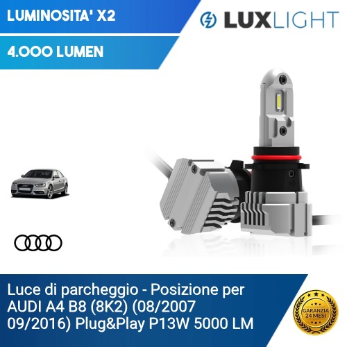 Luce di parcheggio - Posizione per AUDI A4 B8 (8K2) (08/2007 09/2016) Plug&Play P13W 5000 LM