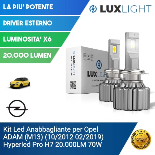 Kit Led Anabbagliante per Opel ADAM (M13) (10/2012 02/2019) Hyperled Pro H7 20.000LM 70W