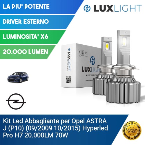 Kit Led Abbagliante per Opel ASTRA J (P10) (09/2009 10/2015) Hyperled Pro H7 20.000LM 70W