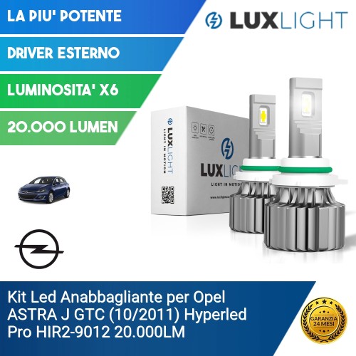 Kit Led Anabbagliante per Opel ASTRA J GTC (10/2011) Hyperled Pro HIR2-9012 20.000LM