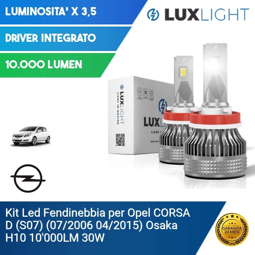 Kit Led Fendinebbia per Opel CORSA D (S07) (07/2006 04/2015) Osaka H10 10'000LM 30W