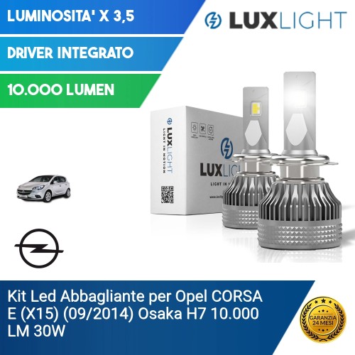 Kit Led Abbagliante per Opel CORSA E (X15) (09/2014) Osaka H7 10.000 LM 30W