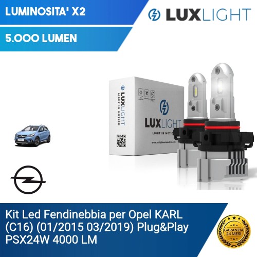 Kit Led Fendinebbia per Opel KARL (C16) (01/2015 03/2019) Plug&Play PSX24W 4000 LM