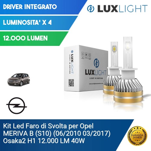 Kit Led Faro di Svolta per Opel MERIVA B (S10) (06/2010 03/2017) Osaka2 H1 12.000 LM 40W