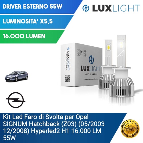 Kit Led Faro di Svolta per Opel SIGNUM Hatchback (Z03) (05/2003 12/2008) Hyperled2 H1 16.000 LM 55W