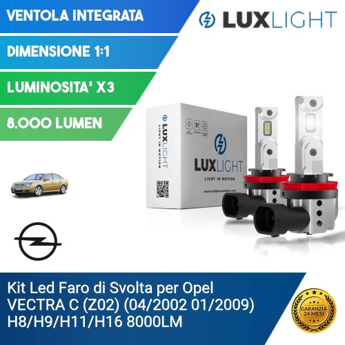 Kit Led Faro di Svolta per Opel VECTRA C (Z02) (04/2002 01/2009) H8/H9/H11/H16 8000LM