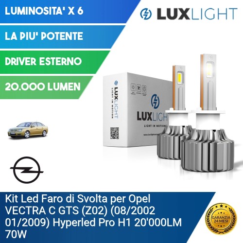 Kit Led Faro di Svolta per Opel VECTRA C GTS (Z02) (08/2002 01/2009) Hyperled Pro H1 20'000LM 70W