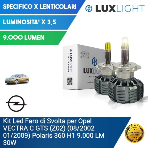 Kit Led Faro di Svolta per Opel VECTRA C GTS (Z02) (08/2002 01/2009) Polaris 360 H1 9.000 LM 30W