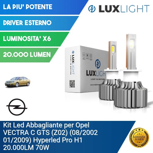 Kit Led Abbagliante per Opel VECTRA C GTS (Z02) (08/2002 01/2009) Hyperled Pro H1 20.000LM 70W