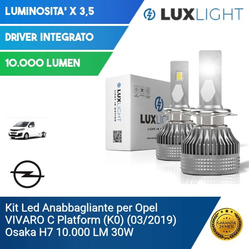 Kit Led Anabbagliante per Opel VIVARO C Platform (K0) (03/2019) Osaka H7 10.000 LM 30W