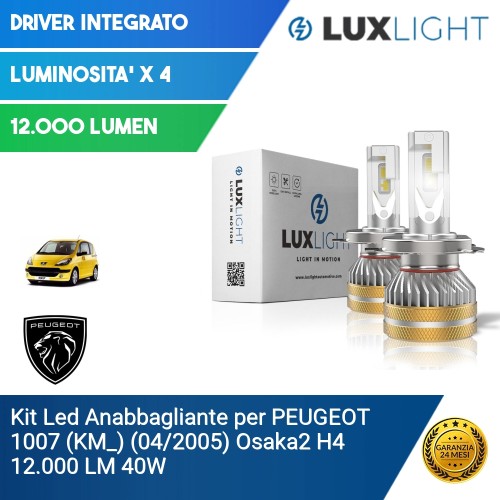 Kit Led Anabbagliante per PEUGEOT 1007 (KM_) (04/2005) Osaka2 H4 12.000 LM 40W