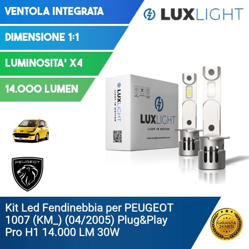 Kit Led Fendinebbia per PEUGEOT 1007 (KM_) (04/2005) Plug&Play Pro H1 14.000 LM 30W