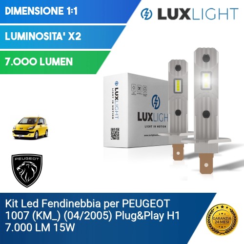 Kit Led Fendinebbia per PEUGEOT 1007 (KM_) (04/2005) Plug&Play H1 7.000 LM 15W