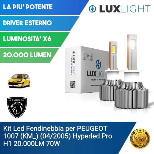 Kit Led Fendinebbia per PEUGEOT 1007 (KM_) (04/2005) Hyperled Pro H1 20.000LM 70W