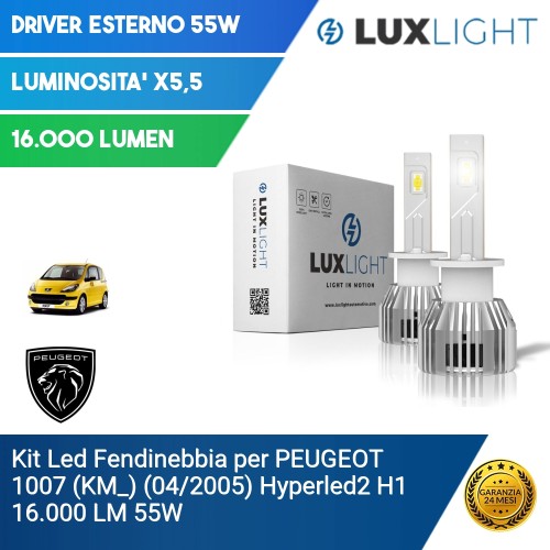 Kit Led Fendinebbia per PEUGEOT 1007 (KM_) (04/2005) Hyperled2 H1 16.000 LM 55W