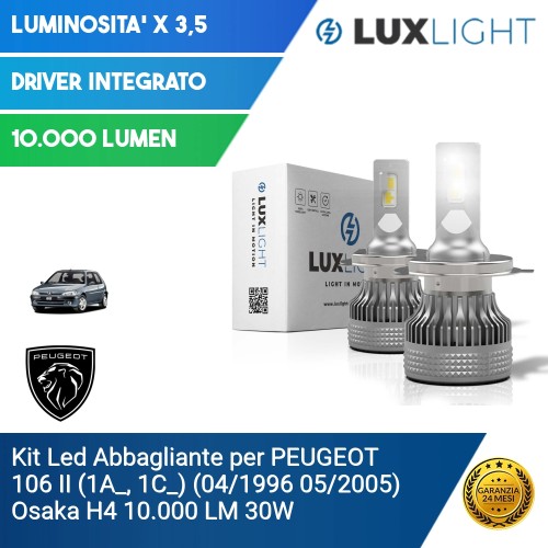 Kit Led Abbagliante per PEUGEOT 106 II (1A_, 1C_) (04/1996 05/2005) Osaka H4 10.000 LM 30W