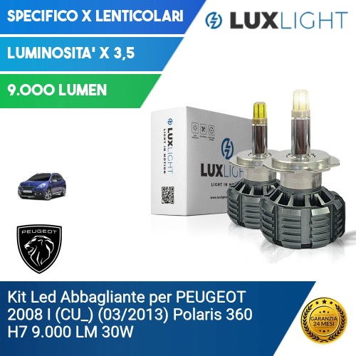 Kit Led Abbagliante per PEUGEOT 2008 I (CU_) (03/2013) Polaris 360 H7 9.000 LM 30W