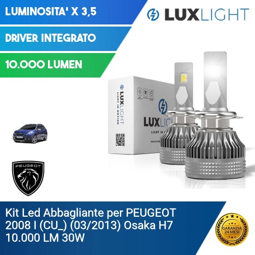 Kit Led Abbagliante per PEUGEOT 2008 I (CU_) (03/2013) Osaka H7 10.000 LM 30W