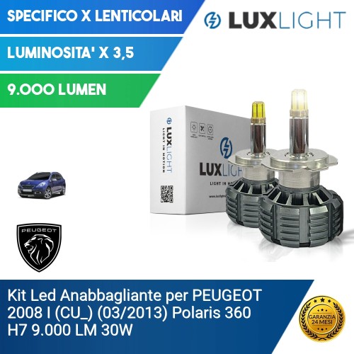 Kit Led Anabbagliante per PEUGEOT 2008 I (CU_) (03/2013) Polaris 360 H7 9.000 LM 30W