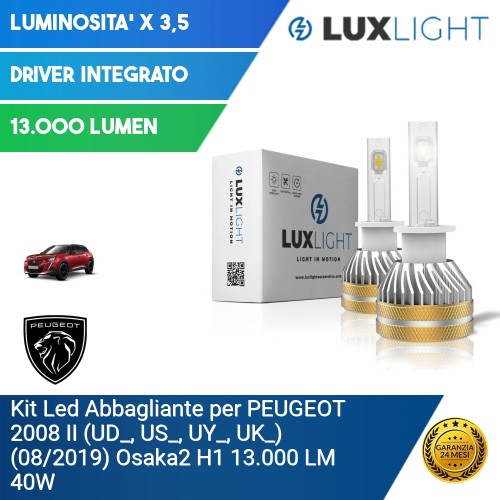 Kit Led Abbagliante per PEUGEOT 2008 II (UD_, US_, UY_, UK_) (08/2019) Osaka2 H1 13.000 LM 40W