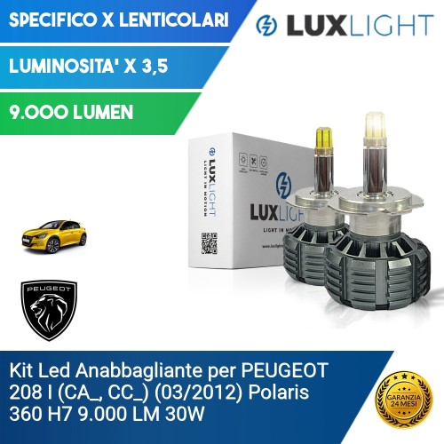 Kit Led Anabbagliante per PEUGEOT 208 I (CA_, CC_) (03/2012) Polaris 360 H7 9.000 LM 30W