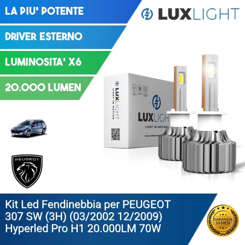 Kit Led Fendinebbia per PEUGEOT 307 SW (3H) (03/2002 12/2009) Hyperled Pro H1 20.000LM 70W