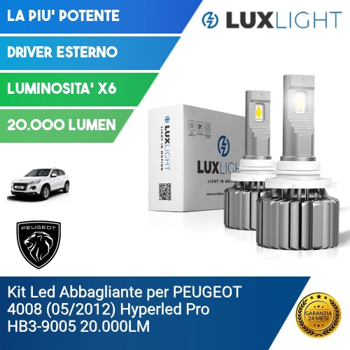 Kit Led Abbagliante per PEUGEOT 4008 (05/2012) Hyperled Pro HB3-9005 20.000LM