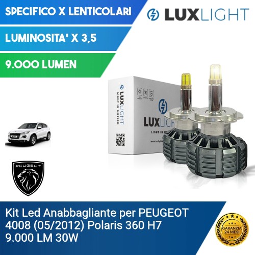 Kit Led Anabbagliante per PEUGEOT 4008 (05/2012) Polaris 360 H7 9.000 LM 30W