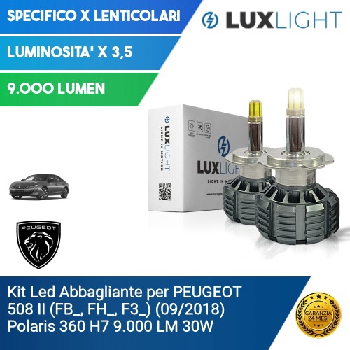 Kit Led Abbagliante per PEUGEOT 508 II (FB_, FH_, F3_) (09/2018) Polaris 360 H7 9.000 LM 30W