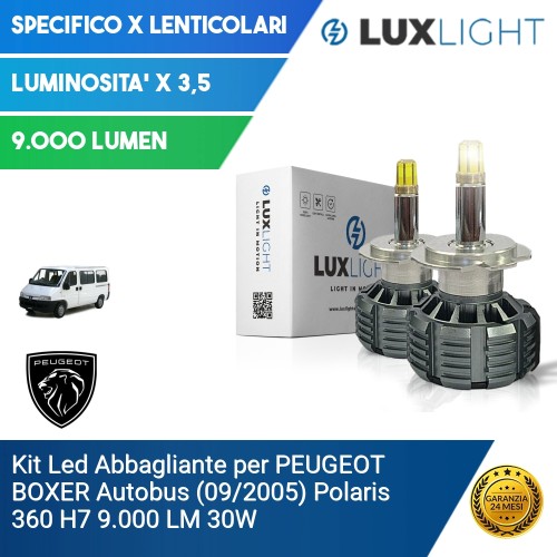 Kit Led Abbagliante per PEUGEOT BOXER Autobus (09/2005) Polaris 360 H7 9.000 LM 30W