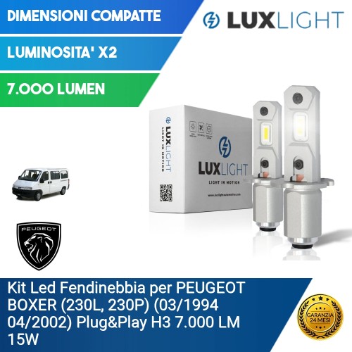 Kit Led Fendinebbia per PEUGEOT BOXER (230L, 230P) (03/1994 04/2002) Plug&Play H3 7.000 LM 15W