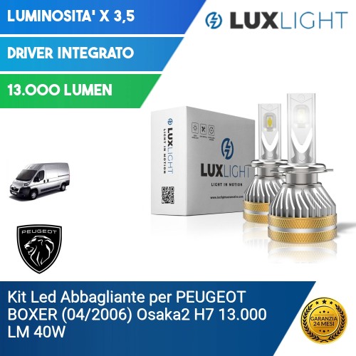 Kit Led Abbagliante per PEUGEOT BOXER (04/2006) Osaka2 H7 13.000 LM 40W