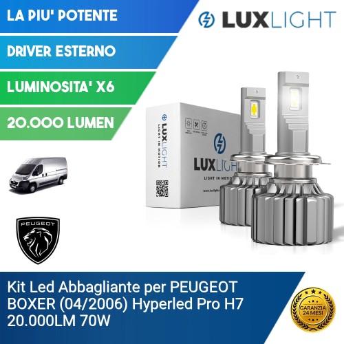 Kit Led Abbagliante per PEUGEOT BOXER (04/2006) Hyperled Pro H7 20.000LM 70W