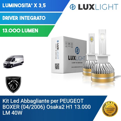 Kit Led Abbagliante per PEUGEOT BOXER (04/2006) Osaka2 H1 13.000 LM 40W